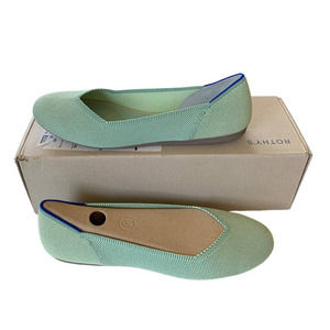 Rothy's The Flat in Mint Green Round Toe Shoes size 10, New in Box
